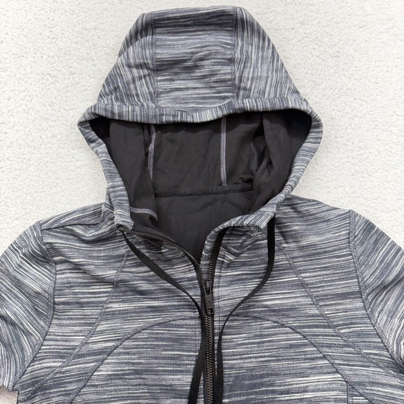 Lululemon Define Jacket Hooded Grey Space Dye Full Zip Activewear Size 8 - Picture 2 of 10